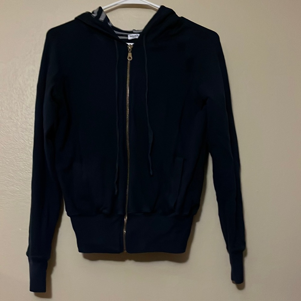 Splendid zip up hoodie, M, dark blue and gray